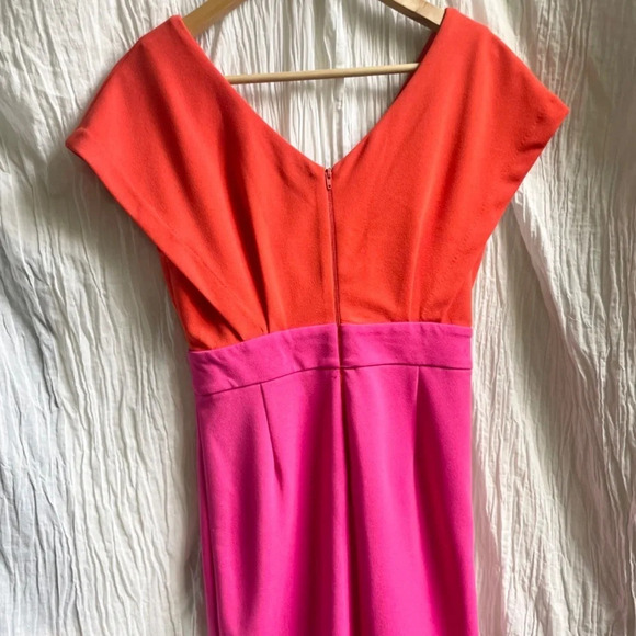Jealous Tomato Pink & Red Colorblock Surplice Neckline Mini Dress, S - Picture 6 of 14